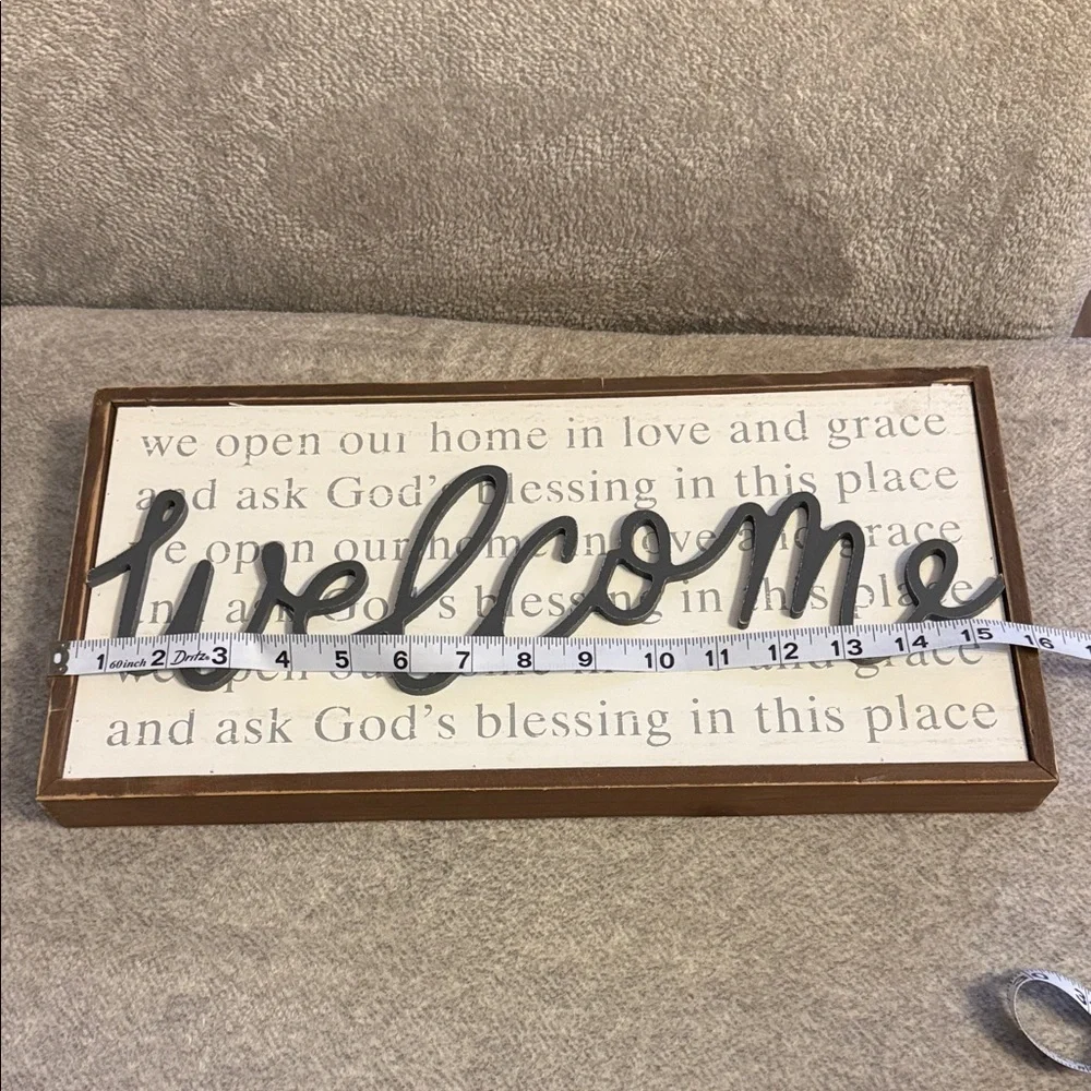 Farmhouse We Open Our Home in Love & Grace Framed Wall Sign Christian Home Decor - Picture 9 of 10